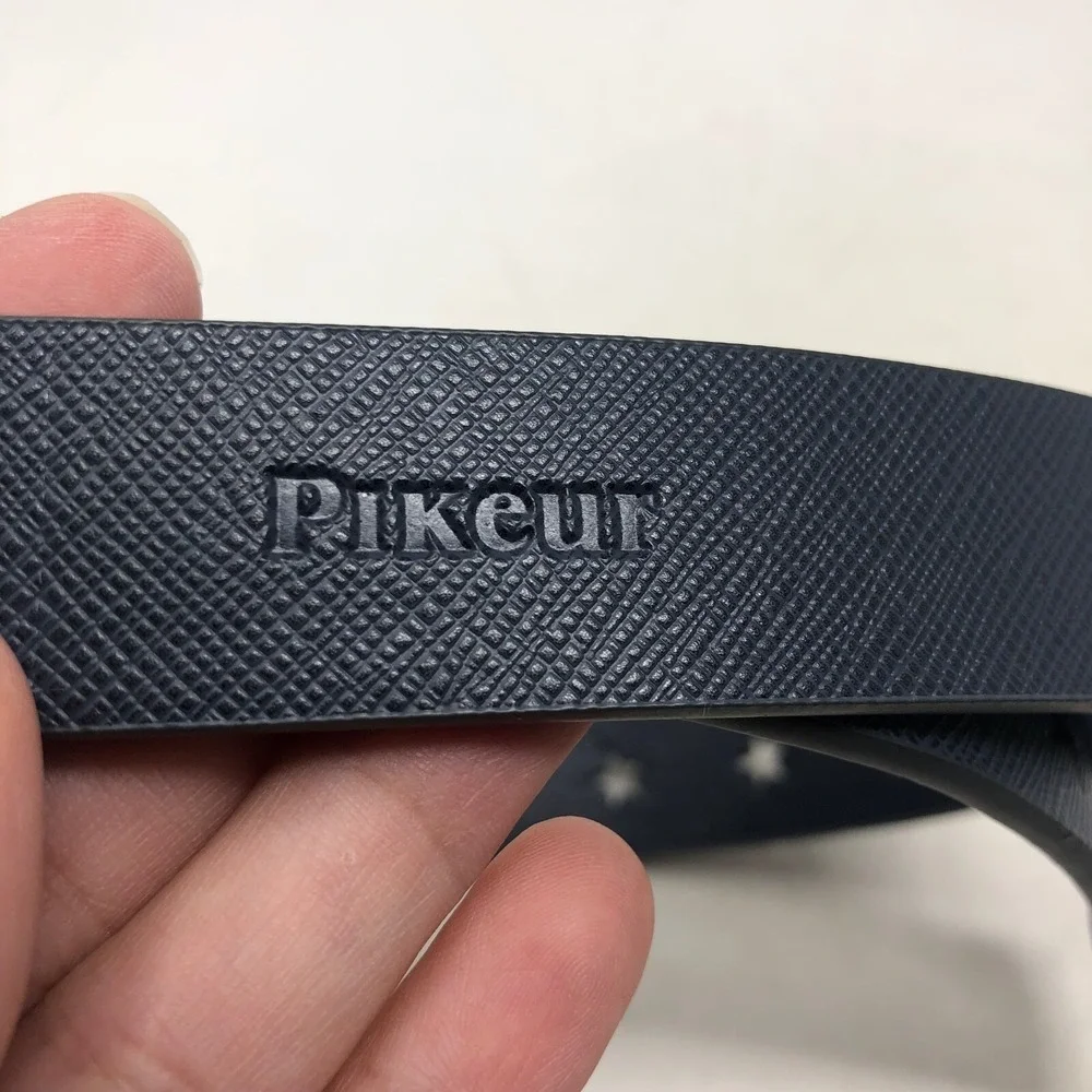 Pikeur Leather Equestrian Riding Belt Gray Girls 75 Small Dark Gray Star Cutout